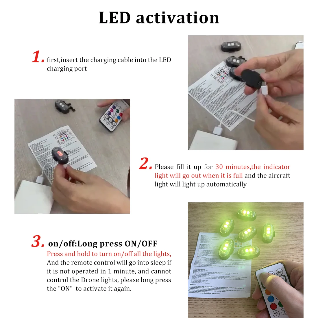 2/4/8Pcs Wireless Remote Contr – обзор и цена Drone Strobe Light