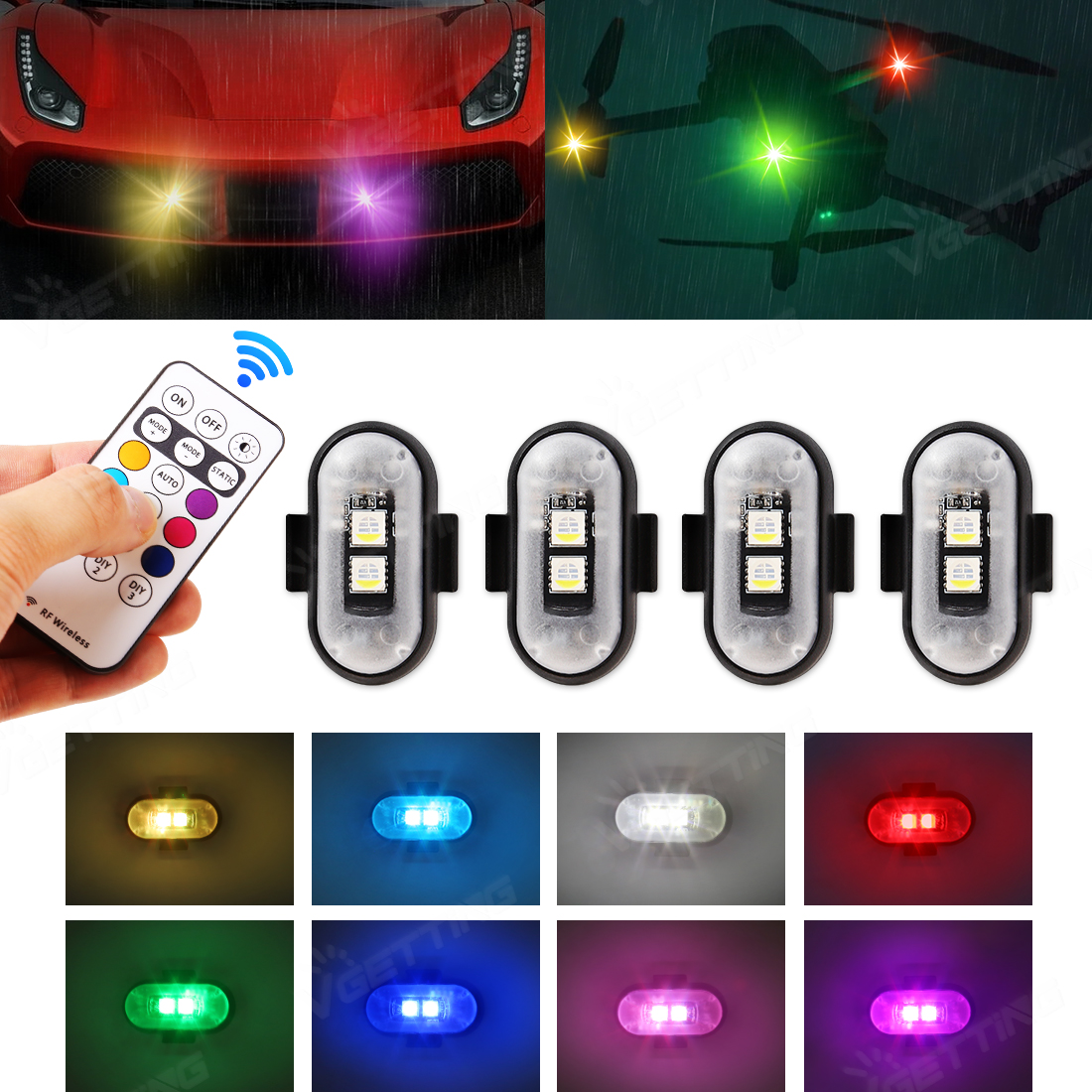 4Pcs Mini Drone Strobe Light 8 – обзор и цена Drone Strobe Light