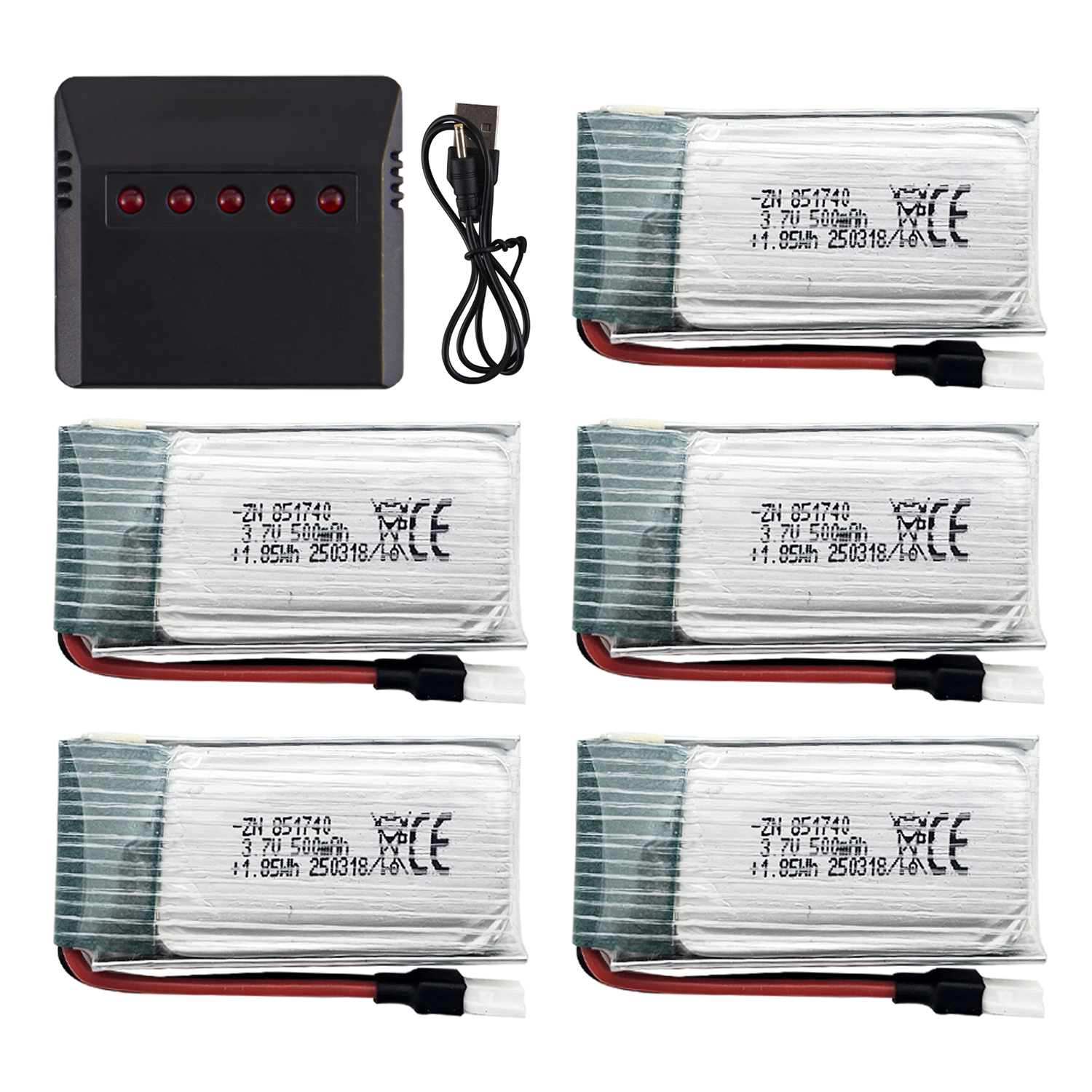 5Pcs 3.7V 500mAh LiPo Batterie – обзор и цена Drone Battery Adapter